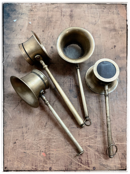 Vintage brass tea filters
