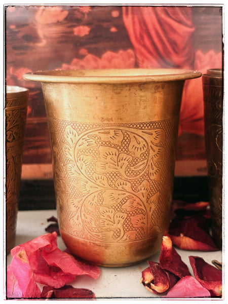 Small brass lassi cups