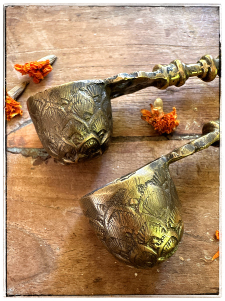Ornate brass pali spoons