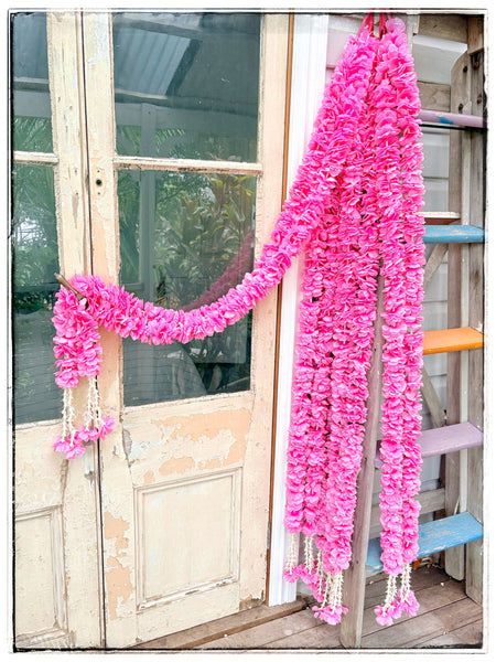 Pink cloth flower garlands
