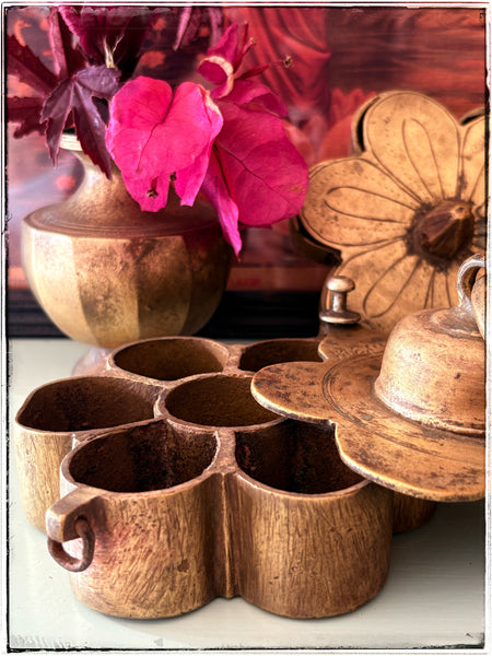 Antique brass tikka tins