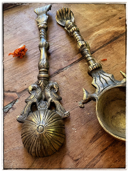 Ornate brass pali spoons