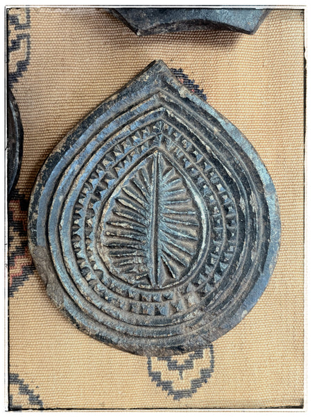 Antique carved stone plates