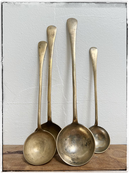 Antique brass spoons