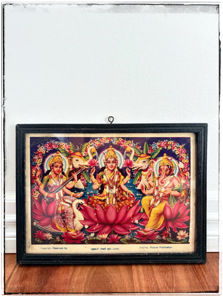 Vintage Diwali pooja print