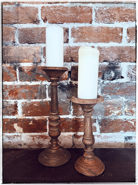 Vintage wooden candlesticks