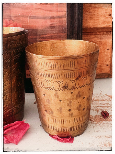 Small brass lassi cups