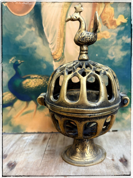 Brass incense cage burner