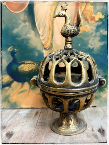 Brass incense cage burner