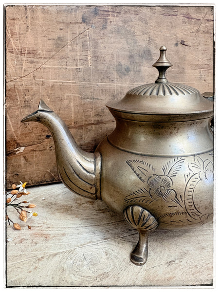 Antique brass teapot