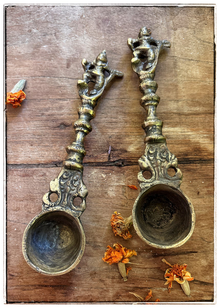Ornate brass pali spoons