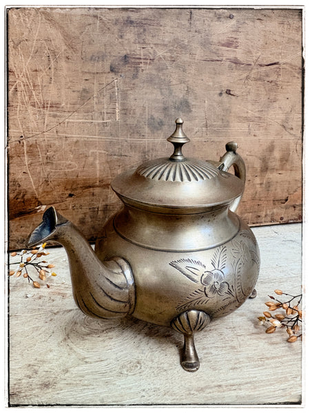 Antique brass teapot