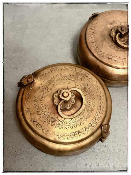 Small antique chapati tins