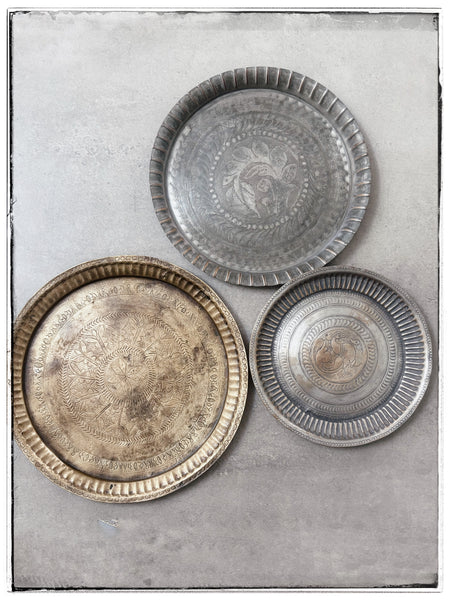 Antique brass offering plates