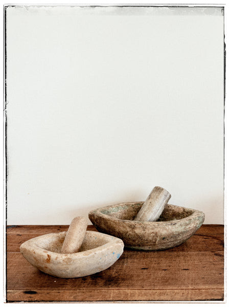 Antique marble ayurvedic grinders