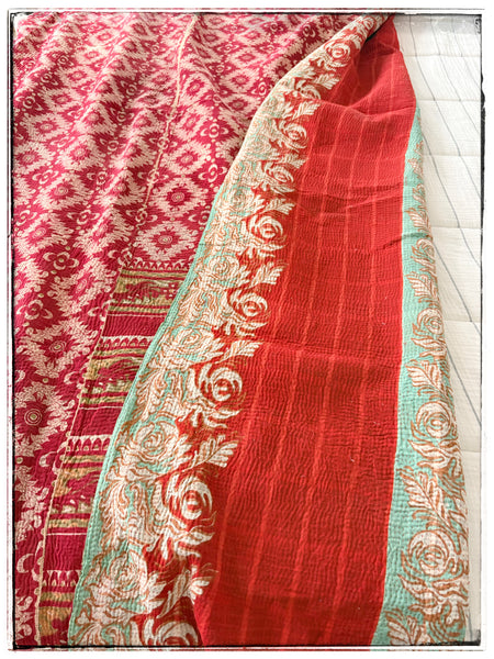 Extra Large Red Vintage Kantha