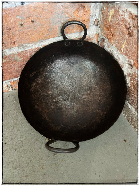 Vintage kadai- iron cooking pot