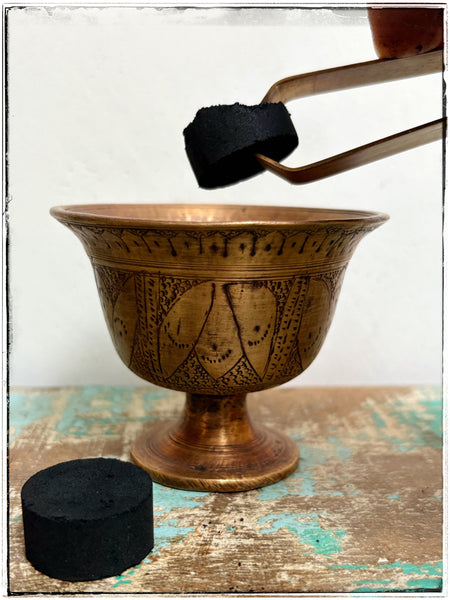 Brass dhoop/charcoal tongs