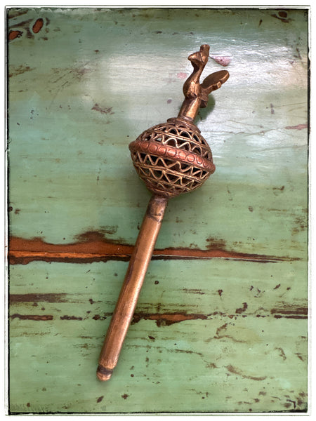 Antique brass rattles