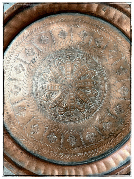 Antique copper tray