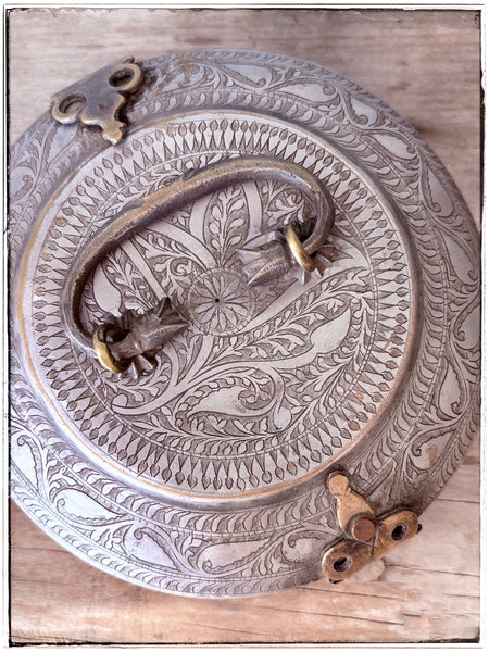 Antique embellished tin