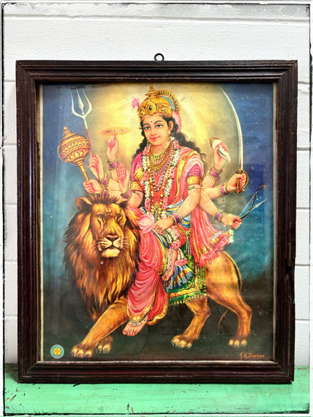 Large vintage Durga print