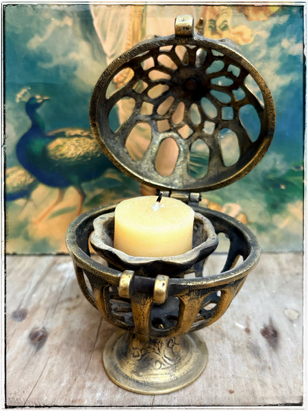 Brass incense cage burner