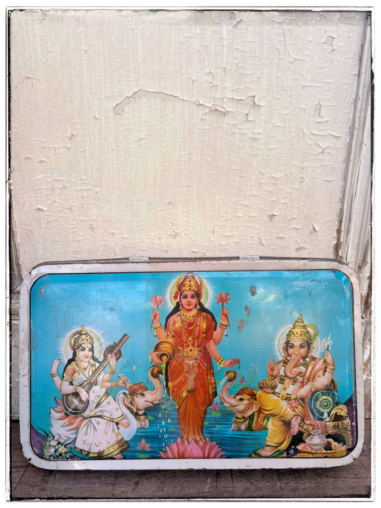 Vintage Laxmi puja tin