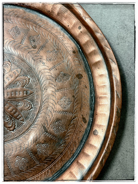 Antique copper tray