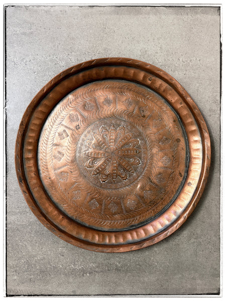 Antique copper tray