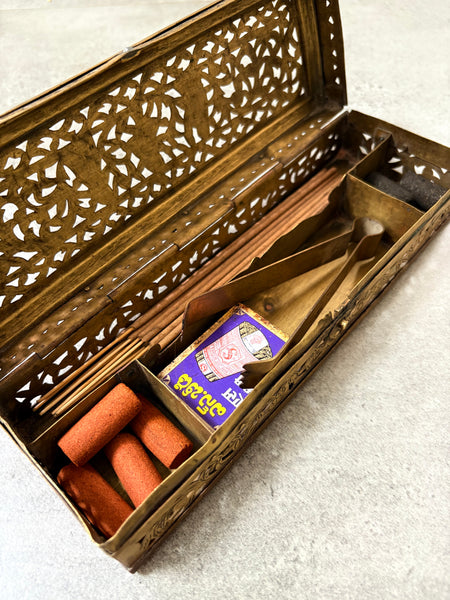 Antique jaali incense box
