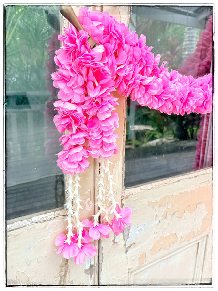 Pink cloth flower garlands