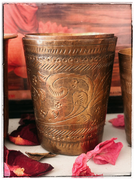 Small brass lassi cups