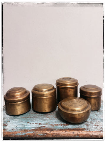 Vintage brass tins