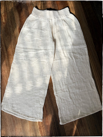Cotton gauze wide leg pants 8-9yrs