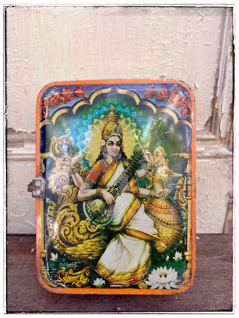 Vintage Saraswati tin
