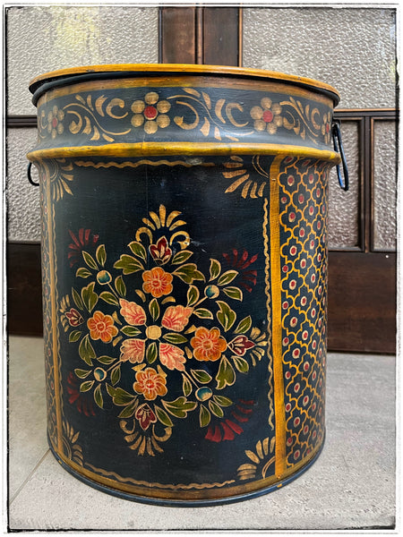 Hand painted vintage bins
