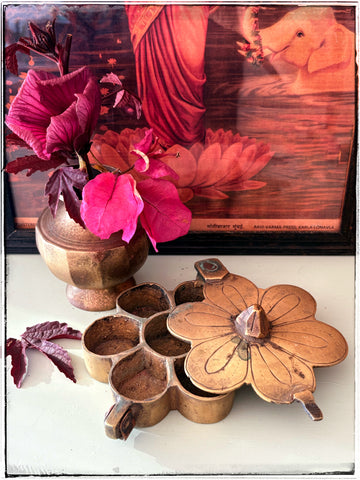 Antique brass tikka tins
