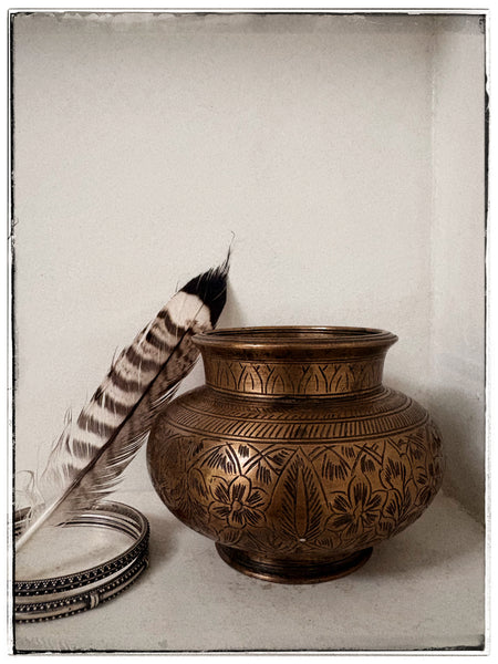 Antique engraved lota