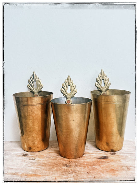 Vintage brass hanging cup