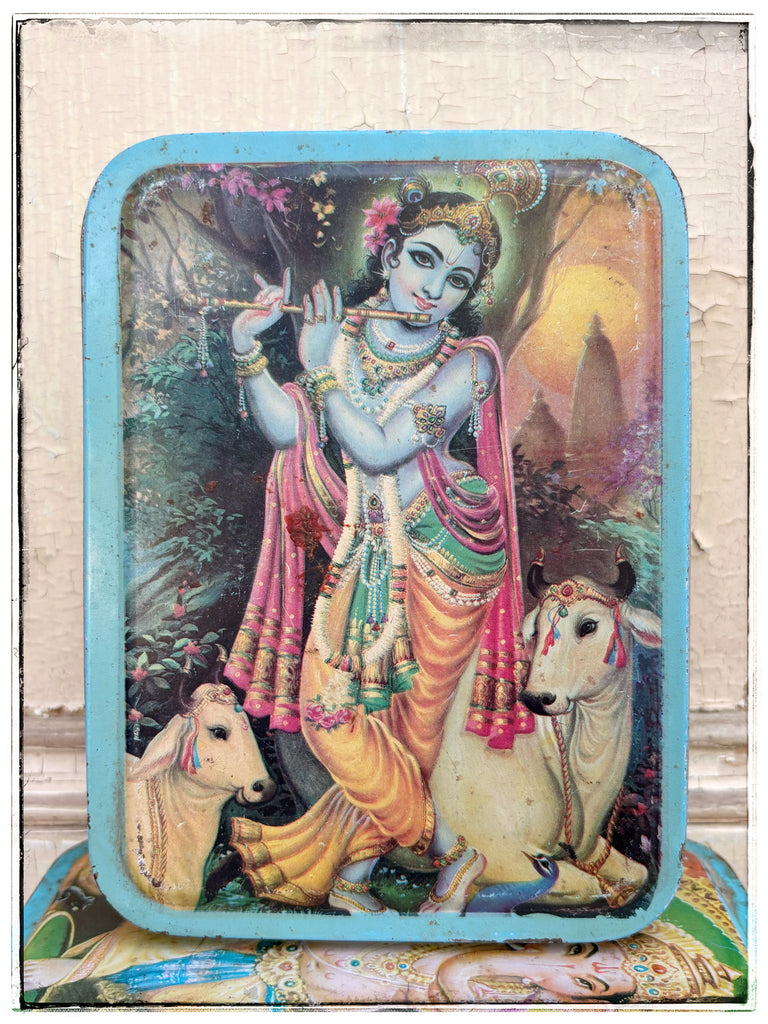 Vintage Krishna tin