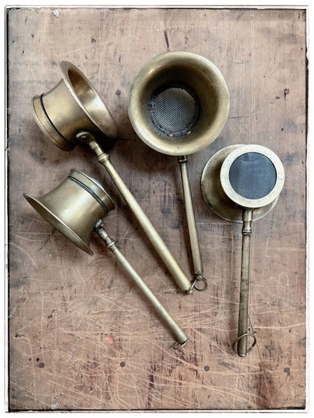 Vintage brass tea filters
