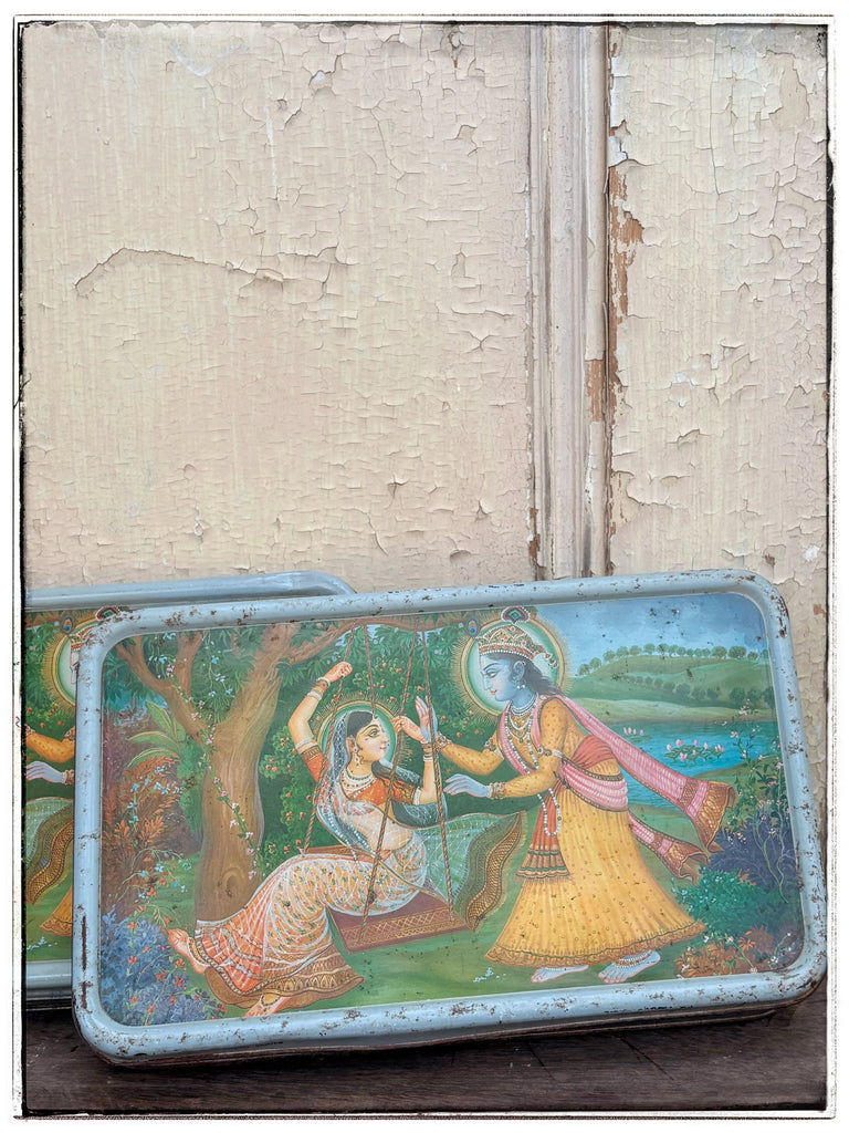 Vintage Krishna Radha tin