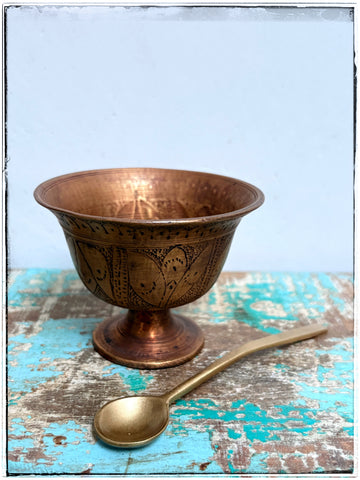 Antique brass dhoop burning cups