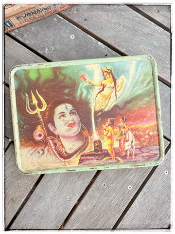Vintage ‘Shiva at the Ganges’ tin