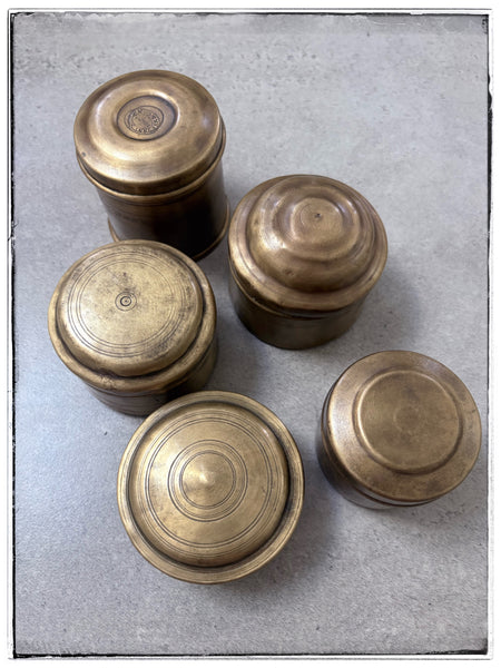 Vintage brass tins
