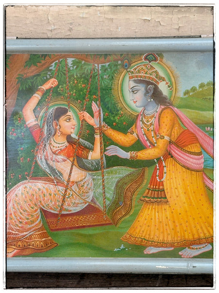 Vintage Krishna Radha tin