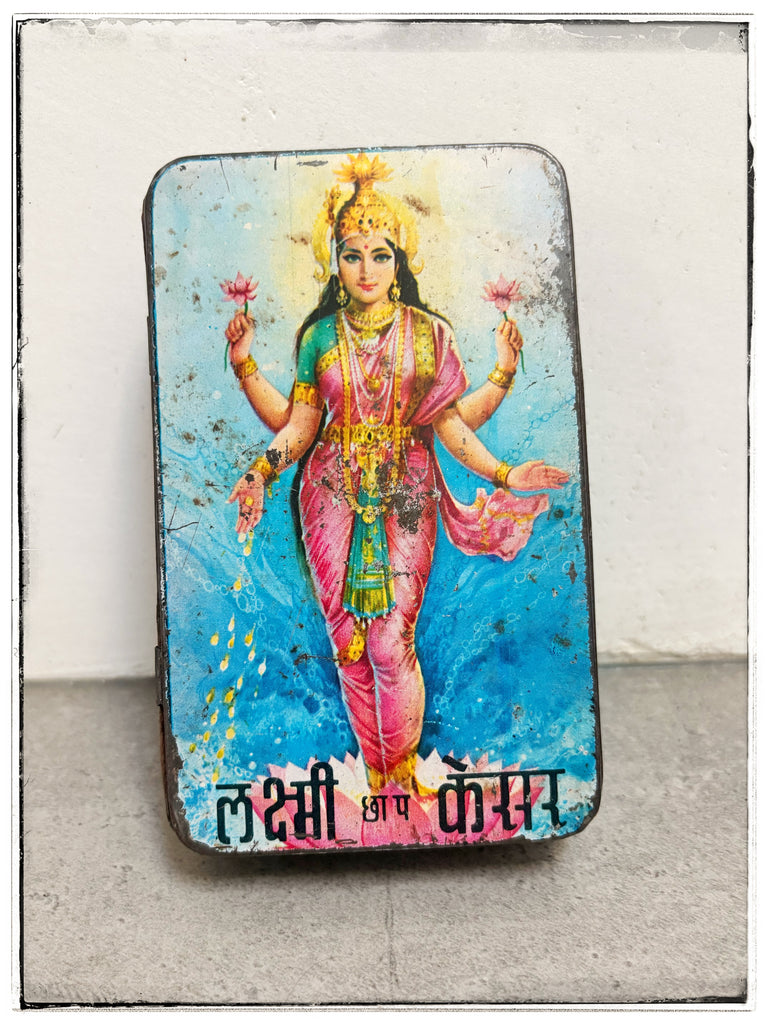 Vintage Laxmi Saffron tin