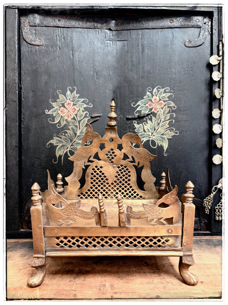 Antique peacock and jaali sinhasan