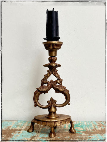 Antique peacock candlestick